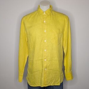 Martin Gordon Yellow Long Sleeve Linen Button Up S